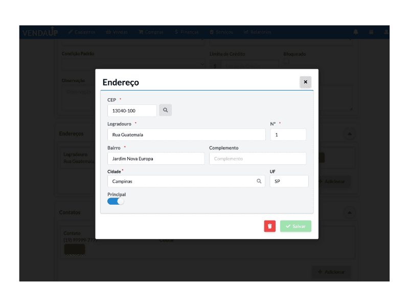 Cadastro de Pessoa, cadastre o endereço apenas buscando pelo cep